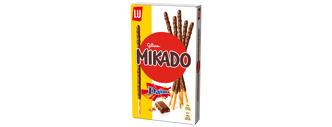 Un pack de Mikado Chocolat Daim