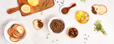 Tapenade d’olive noires avec Belin Rolls Ail & Parmesan