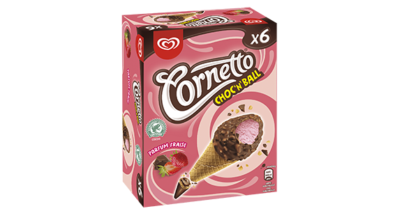 Glacce Cornetto Choc'n'Ball Fraise