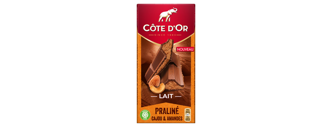 Tablette Côte d’Or Lait Praliné Cajou & Amandes