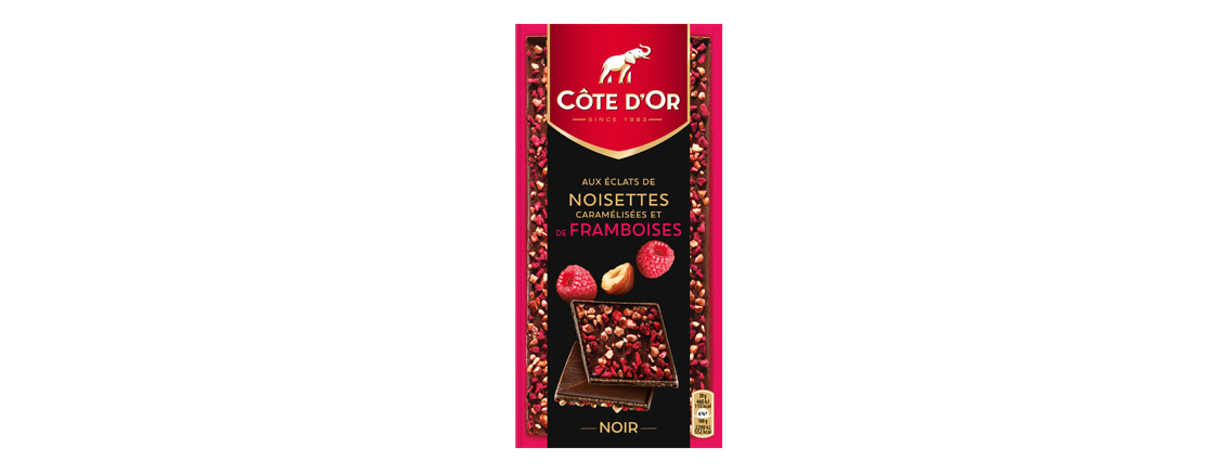 Tablette Côte d’Or Eclats de noisettes et de framboise