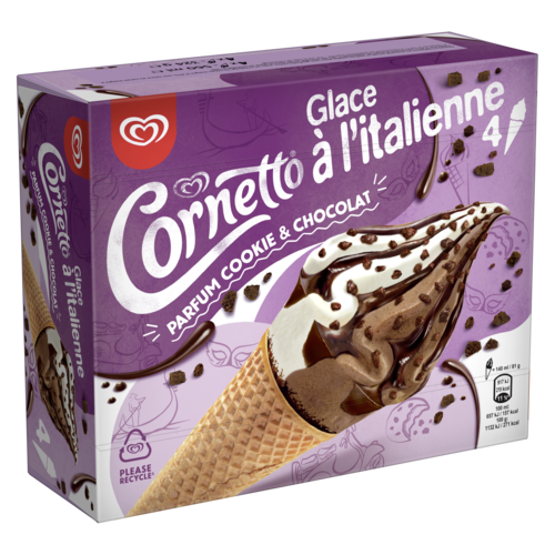 Cornetto Cone Glace à l'Italienne Chocolat & Cookie
