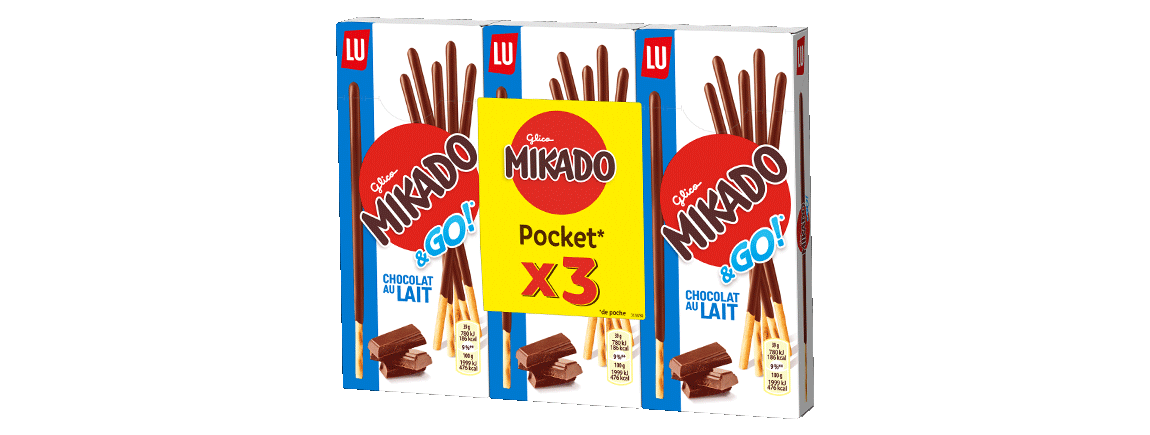 Un pack de Mikado® Pocket chocolat au lait – Lot de 3