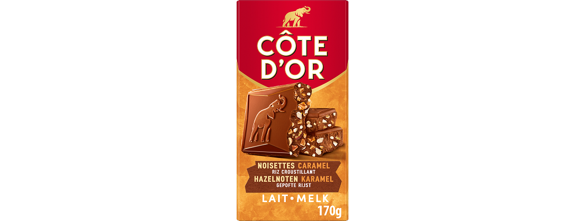 Côte d'Or Ultra gourmand Lait, noisettes, caramel & riz croustillant