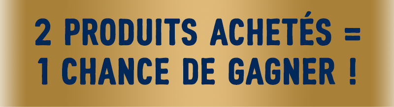 2 produits achetés = 1 chance de gagner