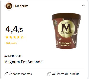 glaces magnum pot amandes