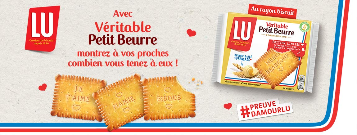 Véritable petit beurre logo LU gâteaux et blé