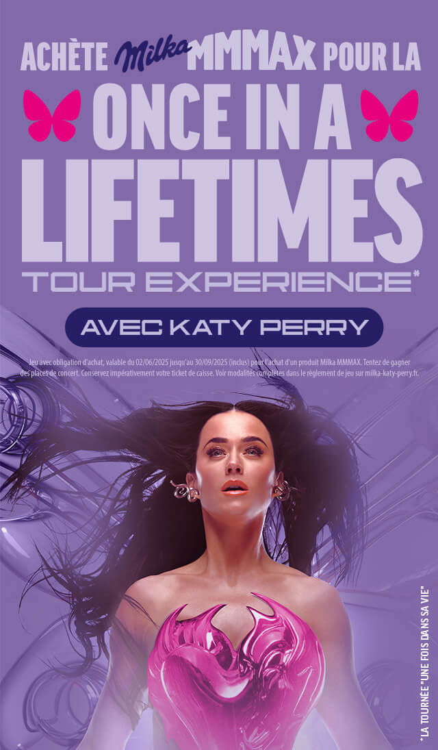 Katy Perry avec le nom de sa tournée