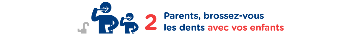 2 : Parents, brossez-vous les dents avec vos enfants.