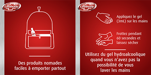 Lifebouy gel hydroalcoolique lavage mains nomade
