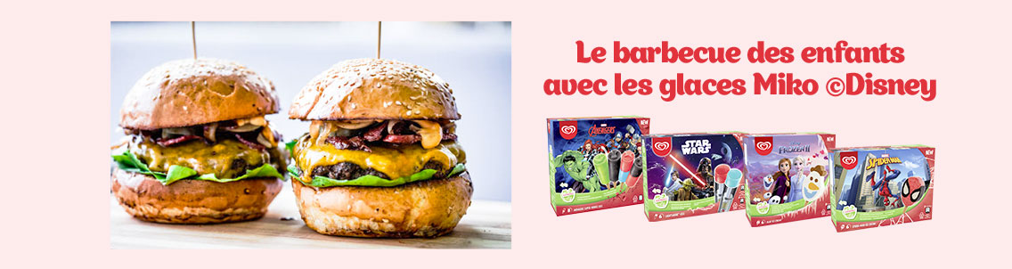 Le barbecue des enfants avec les glaces Miko© Disney  ​