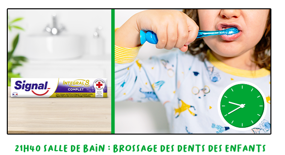 21h40 – Salle de bain : brossage des dents des enfants