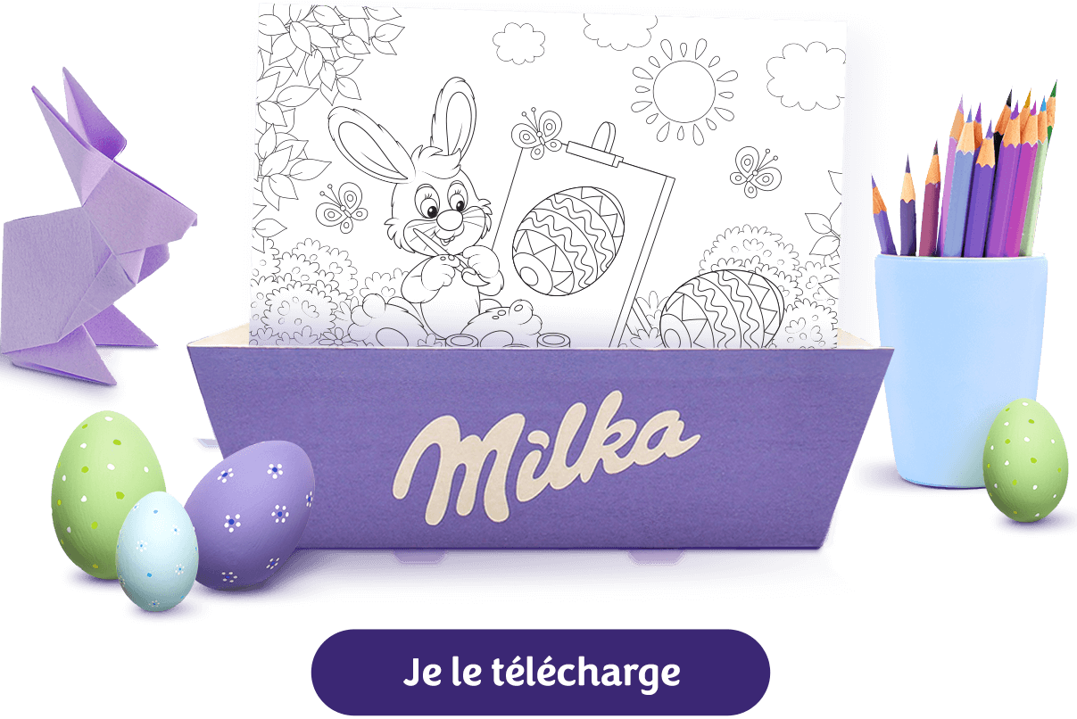 Tendre coloriage de Pâques Milka