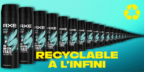 Déodorants AXE en aluminium recyclable à l’infini