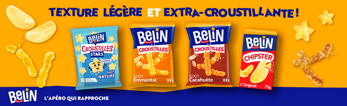 Belin Chipster Salé - Biscuit Soufflé Croustillant - Texture Légère - Idéal  pour l'Apéro - 1 Boîte (75 g) : : Epicerie