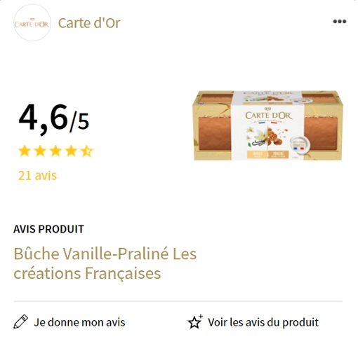 buche cote d'or vanille