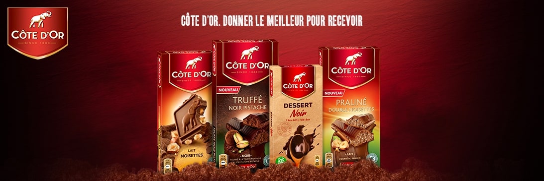 Tablettes de chocolat fond rouge