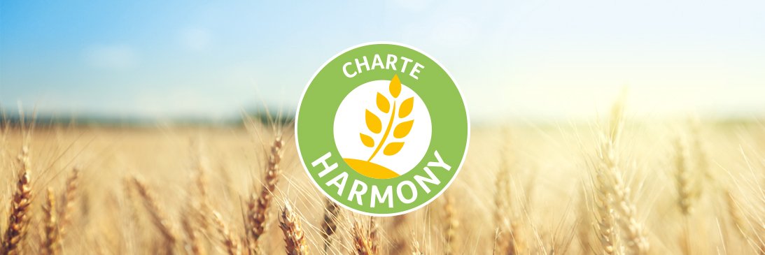 Logo harmony sur champs de blé