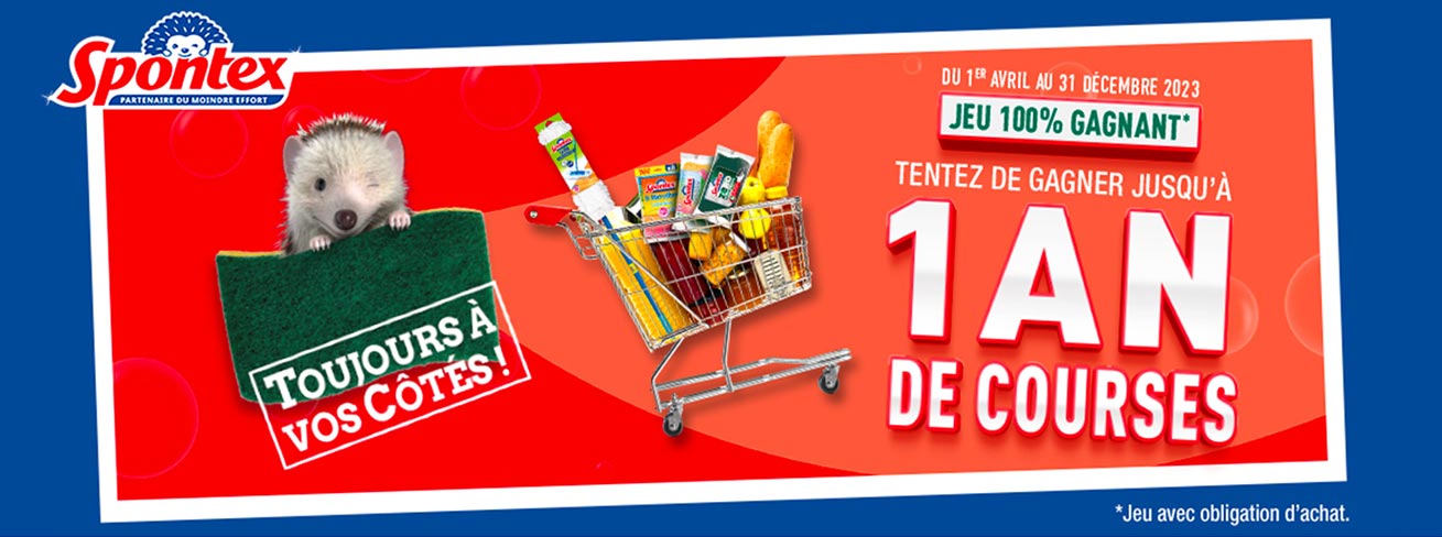 Tentez de gagner jusqu'à 1 an de courses avec Spontex