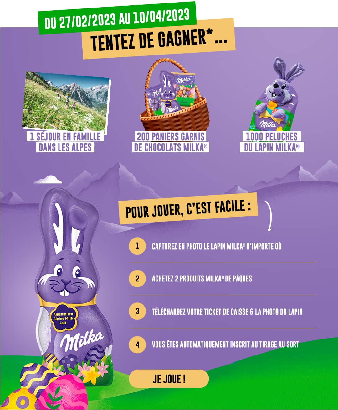 Push jeu Milka Pâques