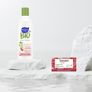 Timotei shampooing solide et gel douche Monsavon bio lait d'amande.