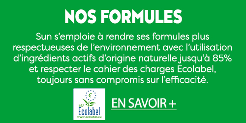 SUN des formules Ecolabel et avec des ingrédients d’origine naturelle