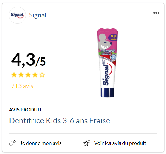 avis consommateurs Signal dentifrice Kids 