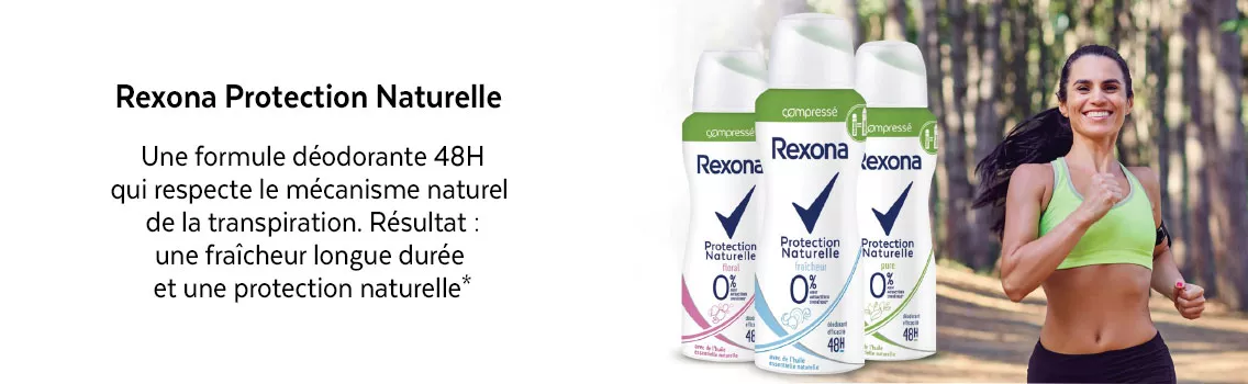 Rexona déodorant anti-transpirant femme protection naturelle fraîcheur 48H