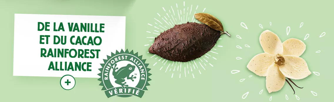 Carte d'Or crème glacée vanille cacao agriculture durable