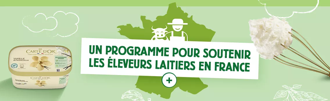 Carte d'Or crème glacée programme soutien agriculteurs et éleveurs laitiers français