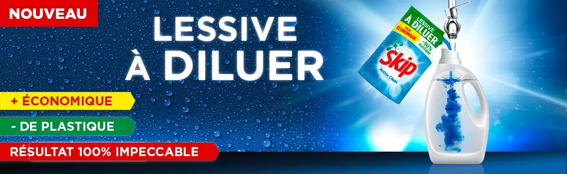 skip lessive liquide à diluer nouveau résultat impeccable linge tache efficace moins de plastique plus économique
