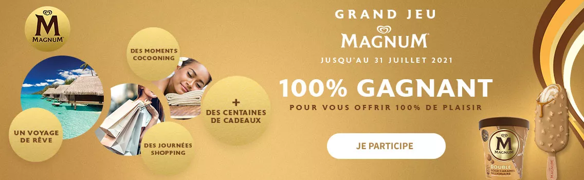 Magnum jeu 100% gagnant voyage cadeaux glace Gold Billionaire nouveau gourmand plaisir