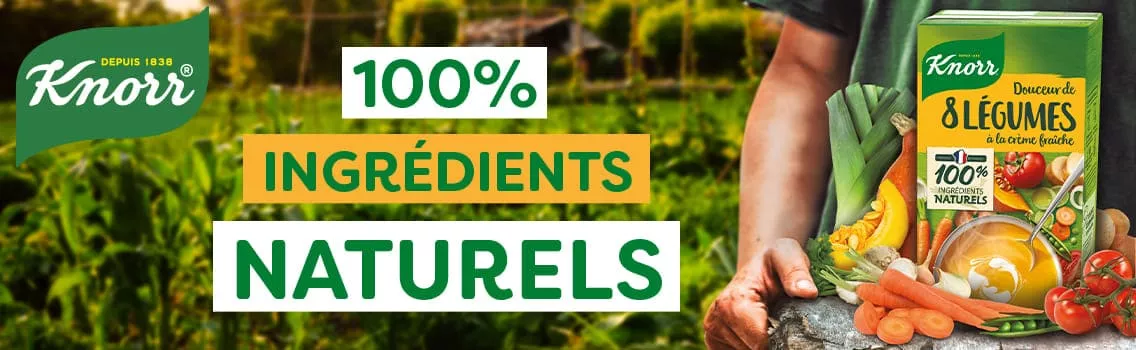 Knorr soupes de légumes avec 100% d'ingrédients naturels