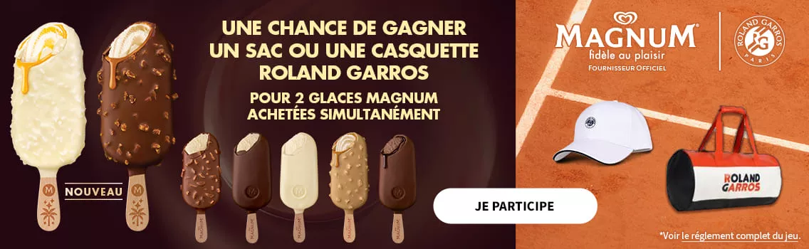 Grand jeu Magnum pour gagner des casquettes et sacs  Roland Garros