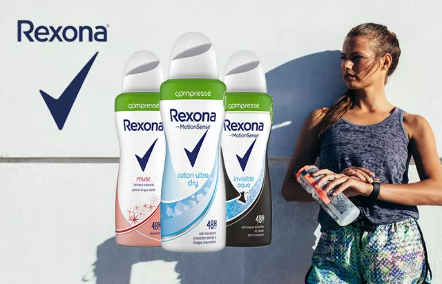 Rexona déodorant anti-transpirant femme protection efficacité sport