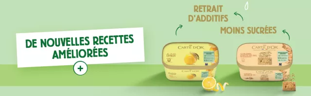 Carte d'Or crème glacée nouvelles recettes moins sucrées moins d'additifs