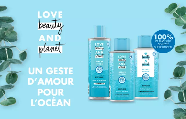 Love Beauty and Planet s’engage pour les océans avec des produits fabriqués avec 100% de plastique collecté sur les littoraux