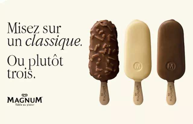 Glaces Magnum classic, chocolat, white, amande