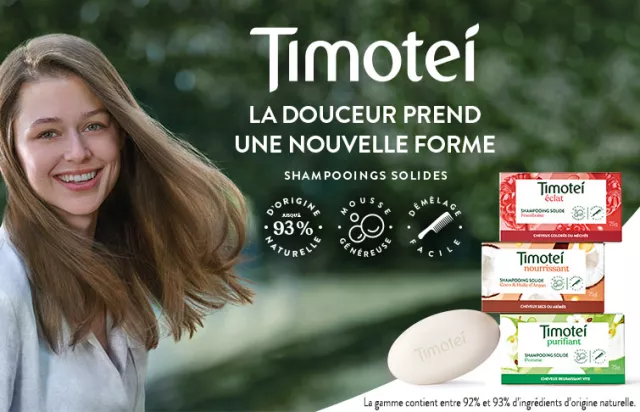 Timotei Shampooings solides : la douceur prend une nouvelle forme