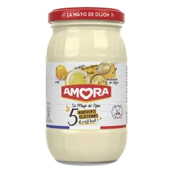Mayonnaise de Dijon Amora 5 ingrédients et c’est tout aux œufs français en bocal