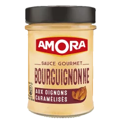 Sauce gourmet bourguignonne aux oignons caramélisés Amora en bocal