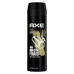 AXE gold déodorant bodyspray format 200ml parfum bois de ouf et vanille noire