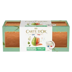 Carte d'Or bûche crème poire williams vallée du Rhône caramel sel de guérande fabriqué en France