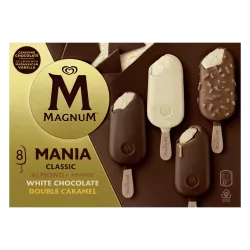 Magnum Mania multi pack Classique Amande Blanc chocolat glace vanille croquant plaisir