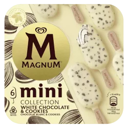 Magnum Mini Chocolat Blanc & Cookies biscuits glace vanille bâtonnet croquant plaisir