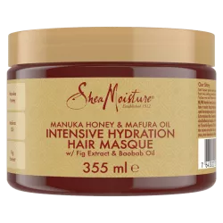 SheaMoisture Masque Hydratation Intense pour cheveux secs et abîmés au Miel de Manuka et huile de Mafura pour adoucir les cheveux  