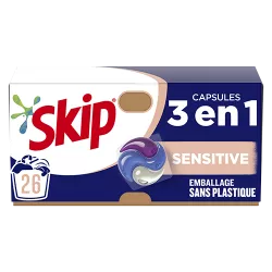 Visuel produit capsules 3 en 1 Sensitive emballage sans plastique 