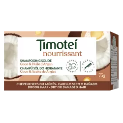 Timotei Shampooing solide Nourrissant Coco et Huile d’Argan pour cheveux secs ou abîmés   