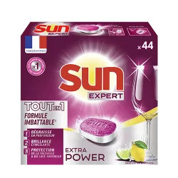 SUN Tablettes Lave-Vaisselle Tout En 1 Expert Extra Power Citron