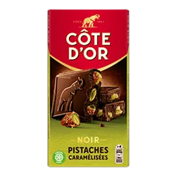 Tablette de chocolat Côte D’or Noir Pistaches Caramélisées